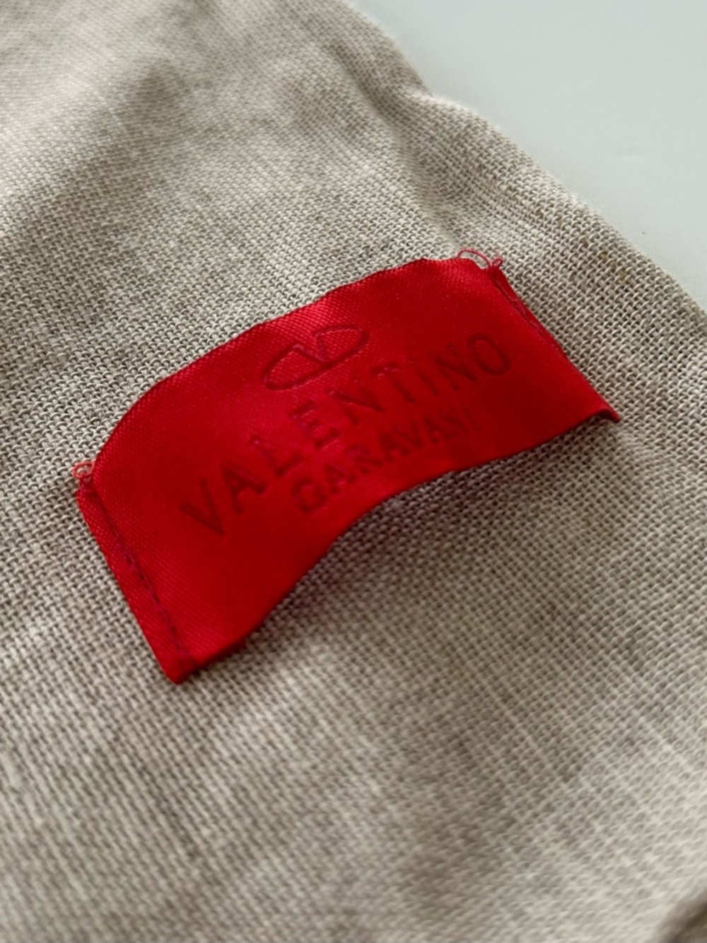 VALENTINO Garavani Natural Linen Travel Dust Bag